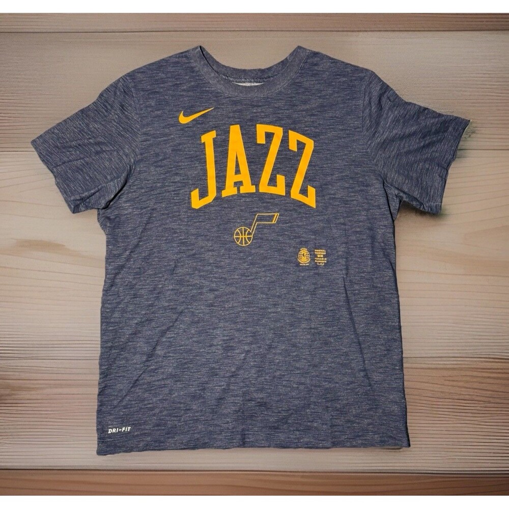 Utah‎ Jazz T-Shirt Nike Dri-FIT Basketball Logo NBA Navy Blue Mens Size Large